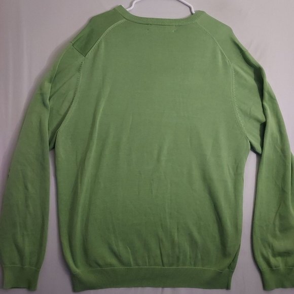 Brooks Brothers Sweater Mens Extra Large Silk Blend V Neck Country Club Green - Picture 5 of 8